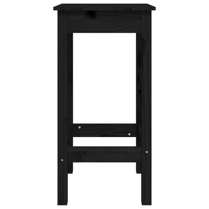 Cadeiras de bar 2 pcs 40x40x78 cm madeira de pinho maciça preto