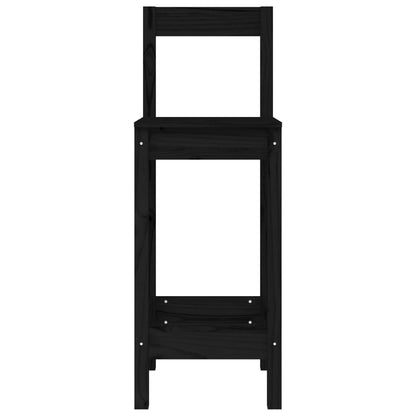 Cadeiras de bar 2 pcs 40x41,5x112 cm pinho maciço preto