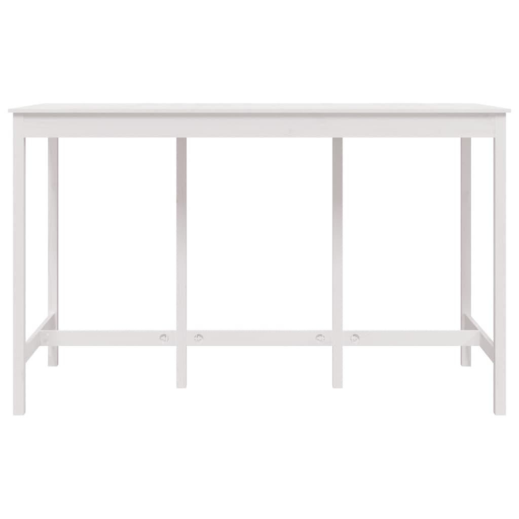 Mesa de bar 180x80x110 cm madeira de pinho maciça branco