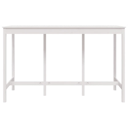 Mesa de bar 180x80x110 cm madeira de pinho maciça branco