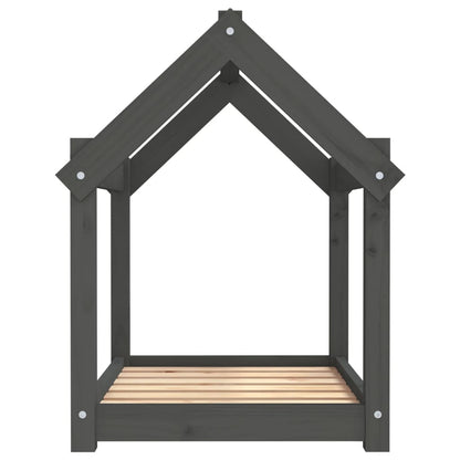 Cama para cães 71x55x70 cm madeira de pinho maciça cinza
