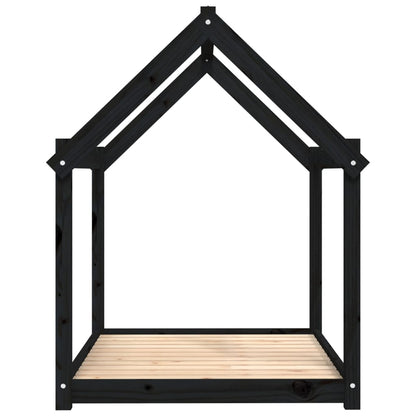 Cama para cães 111x80x100 cm madeira de pinho preto