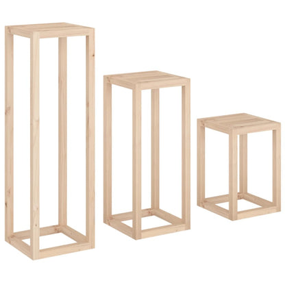 3 pcs conjunto de suporte plantas pinho maciço