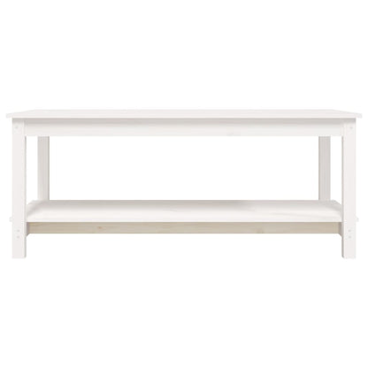Mesa de centro 110x55x45 cm madeira de pinho maciça branco
