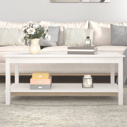 Mesa de centro 110x55x45 cm madeira de pinho maciça branco