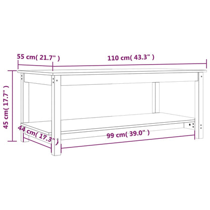 Mesa de centro 110x55x45 cm pinho maciço castanho mel