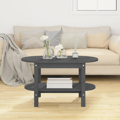 Mesa de centro 80x45x45 cm madeira de pinho maciça cinzento