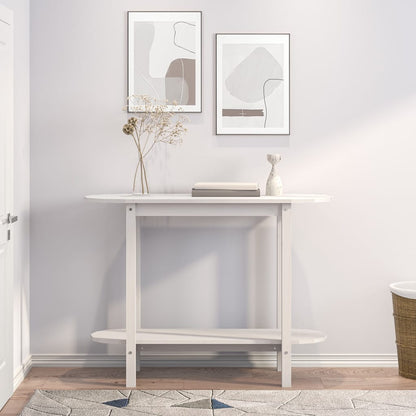 Mesa consola 110x40x80 cm pinho maciço branco