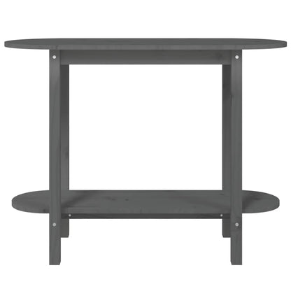 Mesa consola 110x40x80 cm madeira de pinho maciça cinzento