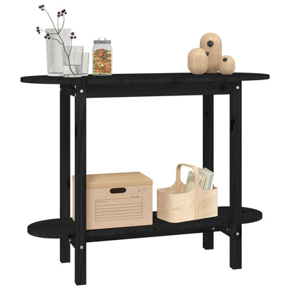 Mesa consola 110x40x80 cm madeira de pinho maciça preto
