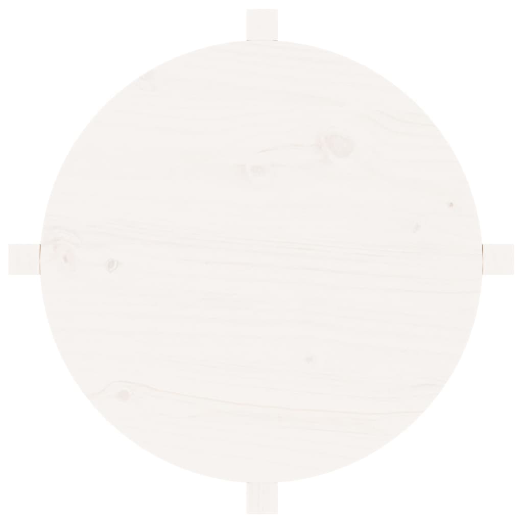 Mesa de centro Ø 62,5x45 cm madeira de pinho maciça branco