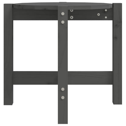 Mesa de centro Ø 52,5x45 cm madeira de pinho maciça cinzento