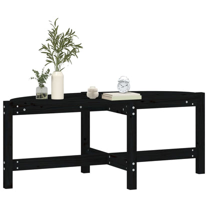 Mesa de centro 118x63x45 cm madeira de pinho maciça preto