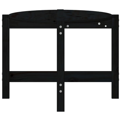 Mesa de centro 118x63x45 cm madeira de pinho maciça preto
