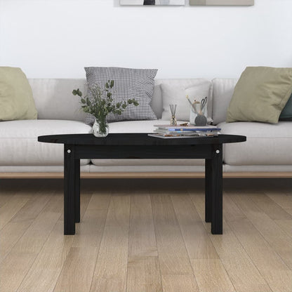 Mesa de centro 80x40x35 cm madeira de pinho maciça preto