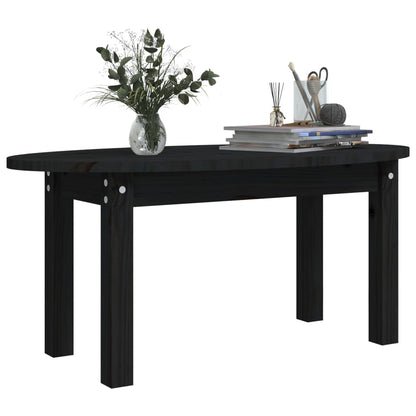 Mesa de centro 80x40x35 cm madeira de pinho maciça preto