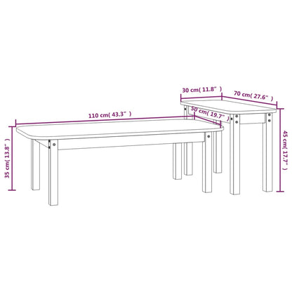 2 pcs conjunto de mesas de centro pinho maciço cinzento