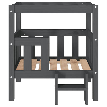 Cama para cães 65,5x50,5x70 cm madeira de pinho maciça cinza