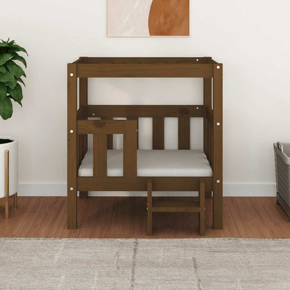 Cama para cães 65,5x50,5x70 cm pinho maciço castanho mel
