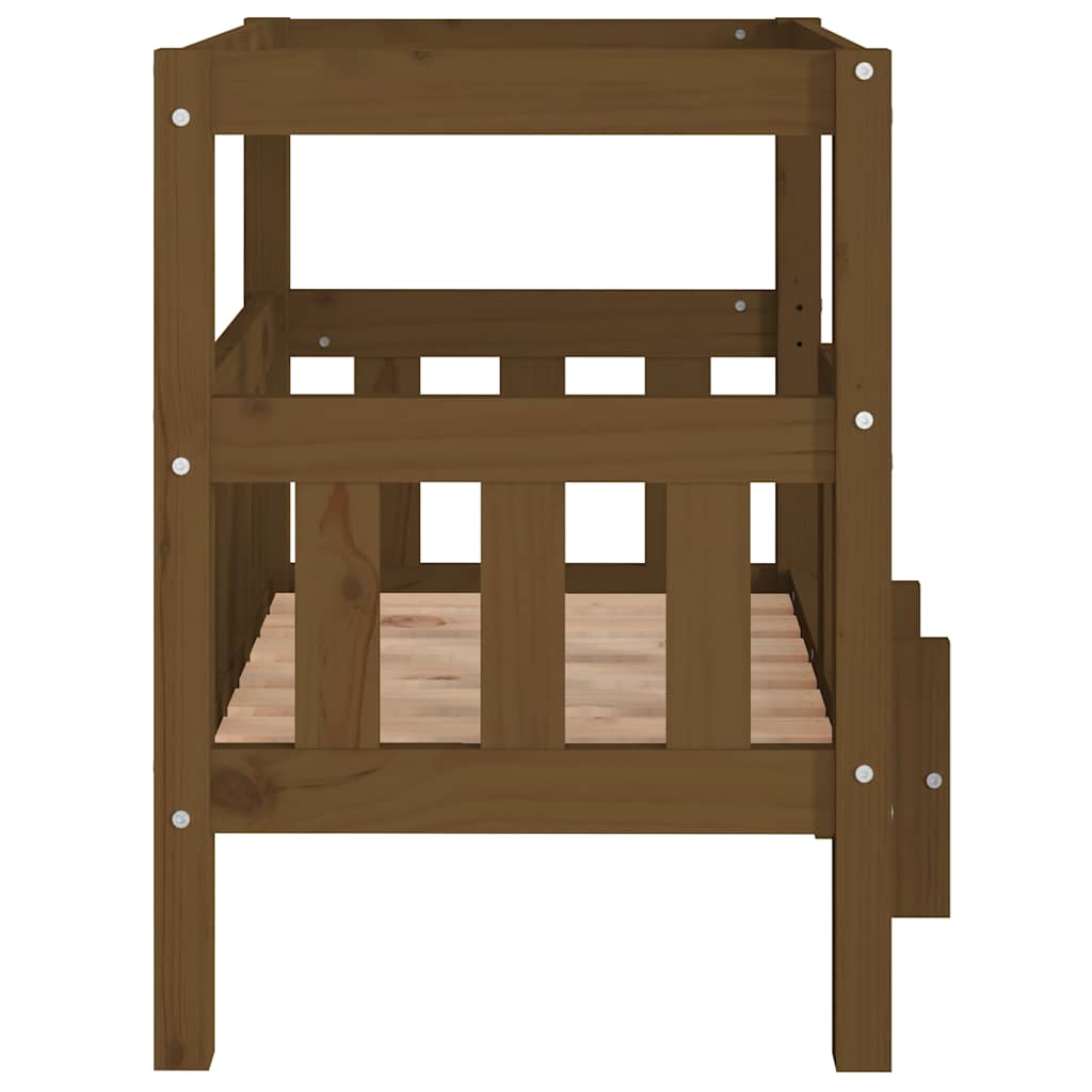 Cama para cães 65,5x50,5x70 cm pinho maciço castanho mel