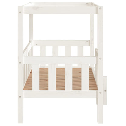 Cama para cães 95,5x73,5x90 cm madeira de pinho maciça branco
