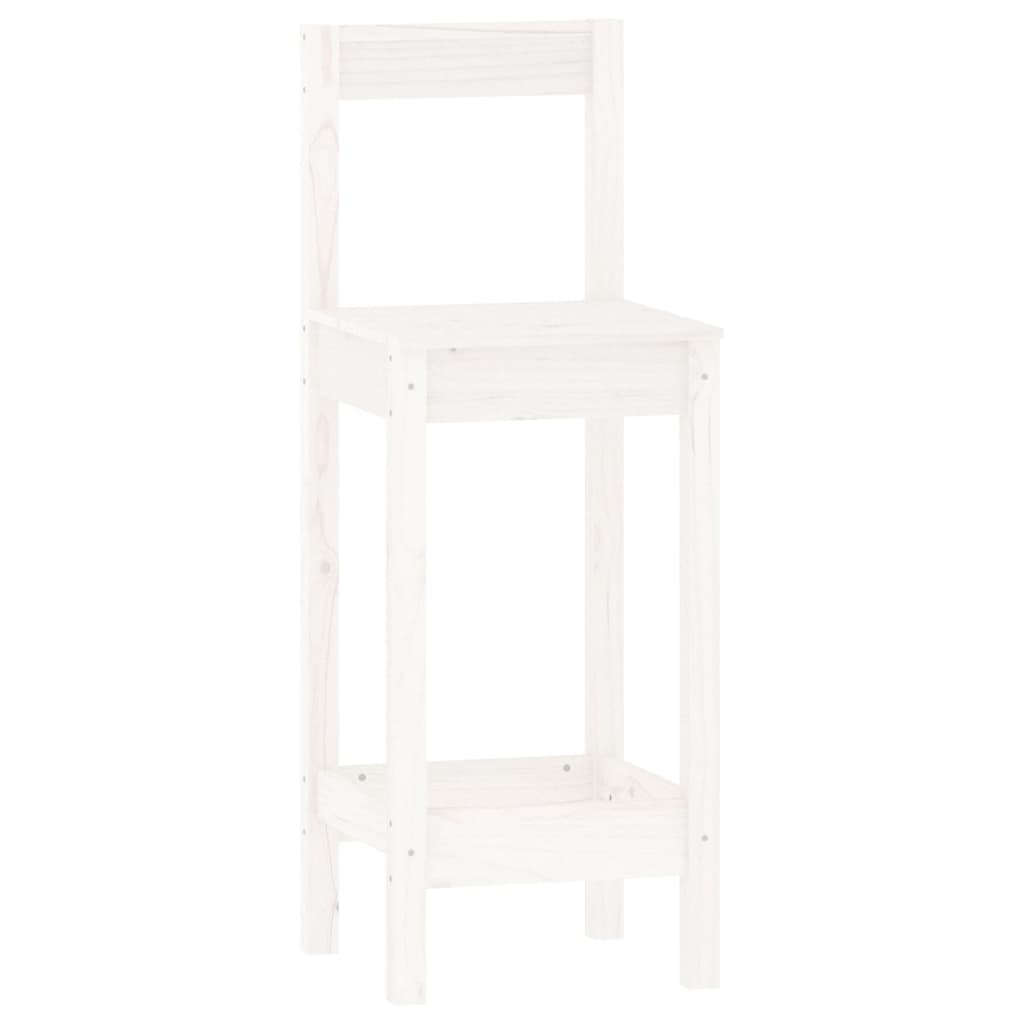 3 pcs conjunto de bar pinho maciço branco