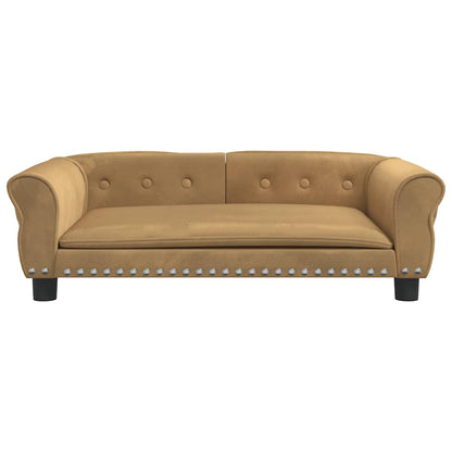 Cama para cães 95x55x30 cm veludo castanho