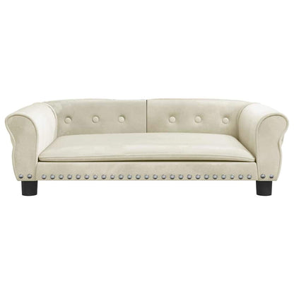 Cama para cães 95x55x30 cm veludo cor creme