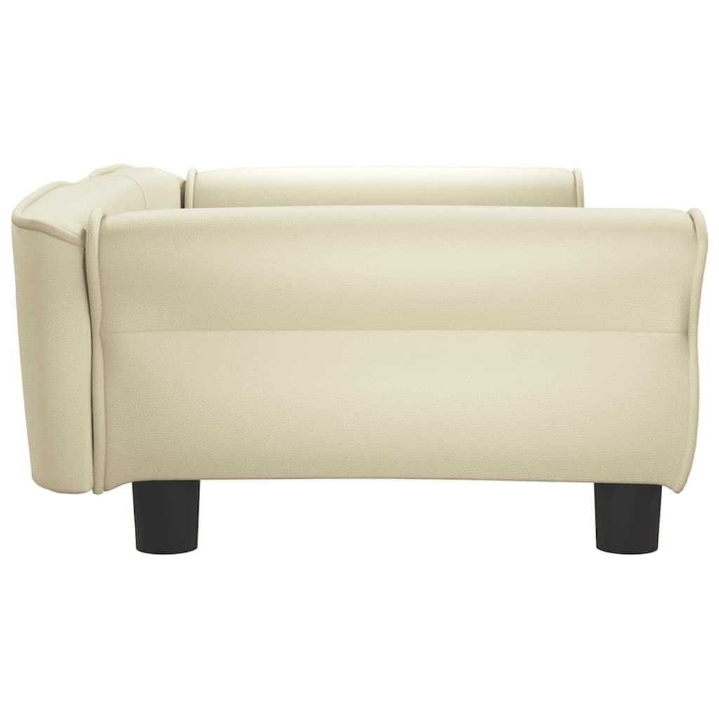 Cama para cães 95x55x30 cm couro artificial cor creme