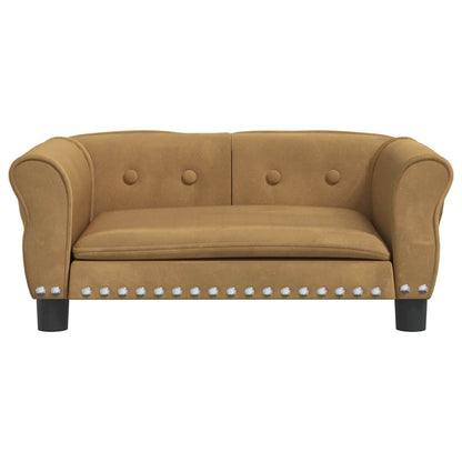 Cama para cães 70x45x30 cm veludo castanho