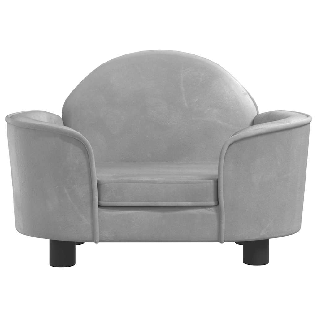 Cama para cães 66x40x45 cm veludo cinzento-claro