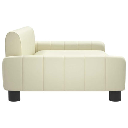 Cama para cães 90x53x30 cm couro artificial cor creme