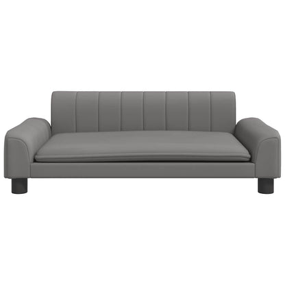 Cama para cães 90x53x30 cm couro artificial cinzento