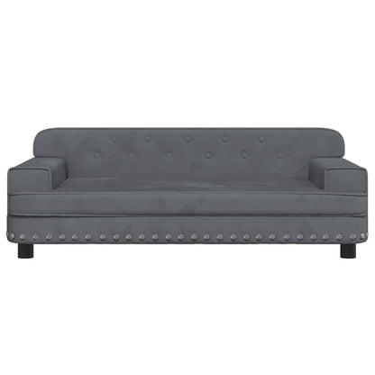 Cama para cães 90x53x30 cm veludo cinzento-escuro
