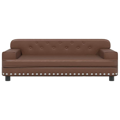 Cama para cães 90x53x30 cm couro artificial castanho