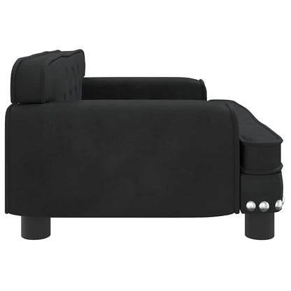 Cama para cães 70x45x30 cm veludo preto