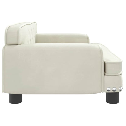 Cama para cães 70x45x30 cm veludo cor creme
