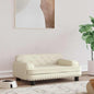 Cama para cães 70x45x30 cm couro artificial cor creme