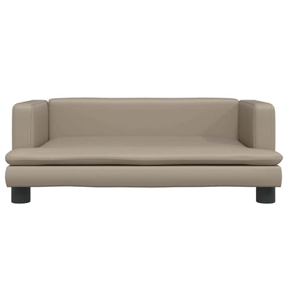 Cama para cães 80x45x30 cm couro artificial cappuccino