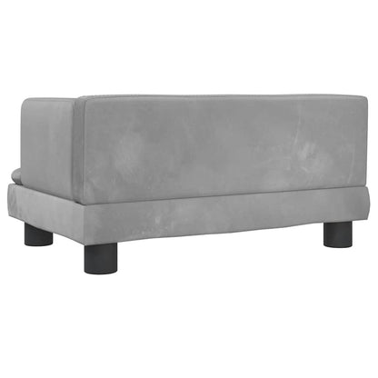 Cama para cães 60x40x30 cm veludo cinzento-claro