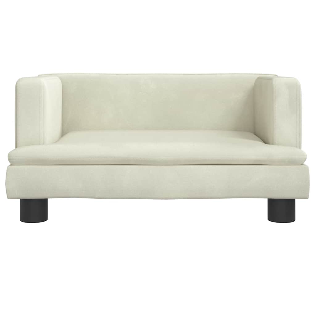 Cama para cães 60x40x30 cm veludo cor creme