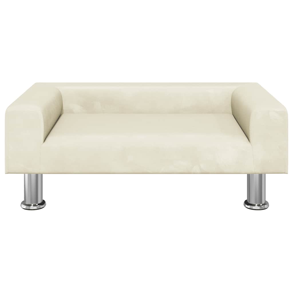 Cama para cães 70x45x26,5 cm veludo cor creme