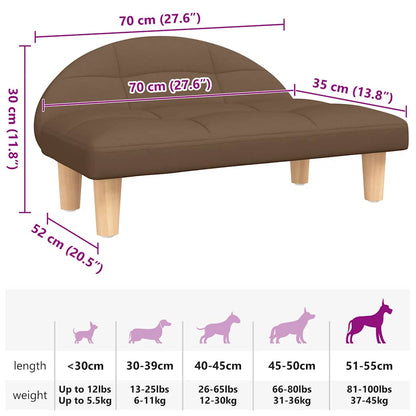 Cama para cães 70x52x30 cm tecido castanho