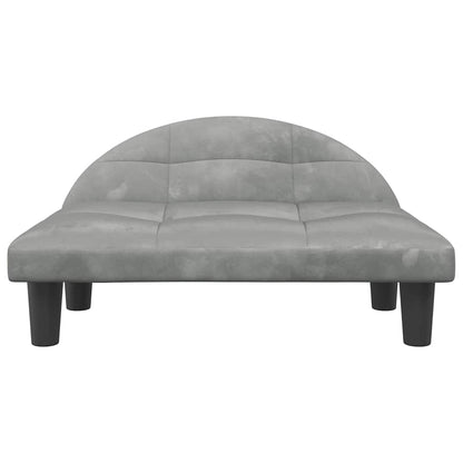Cama para cães 70x52x30 cm veludo cinzento-claro