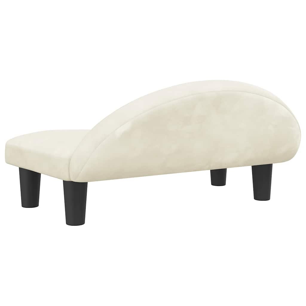 Cama para cães 70x52x30 cm veludo cor creme