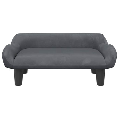 Cama para cães 70x40x24 cm veludo cinzento-escuro