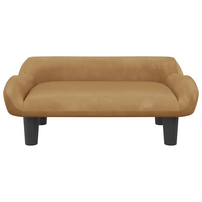Cama para cães 70x40x24 cm veludo castanho
