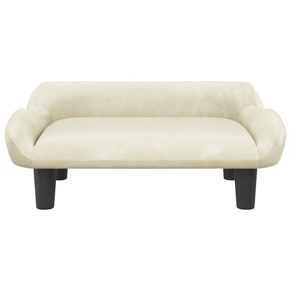 Cama para cães 70x40x24 cm veludo cor creme
