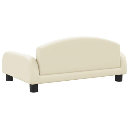 Cama para cães 70x45x30 cm couro artificial cor creme