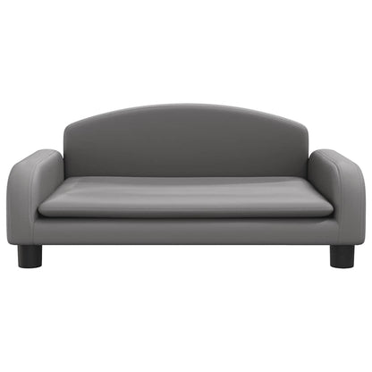 Cama para cães 70x45x30 cm couro artificial cinzento